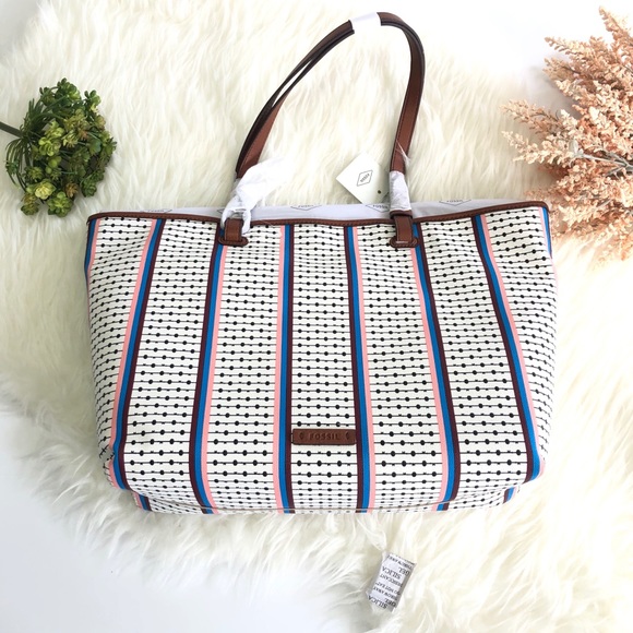 Fossil Handbags - NWT Fosil Racheel Multi-Stripe Tote bag